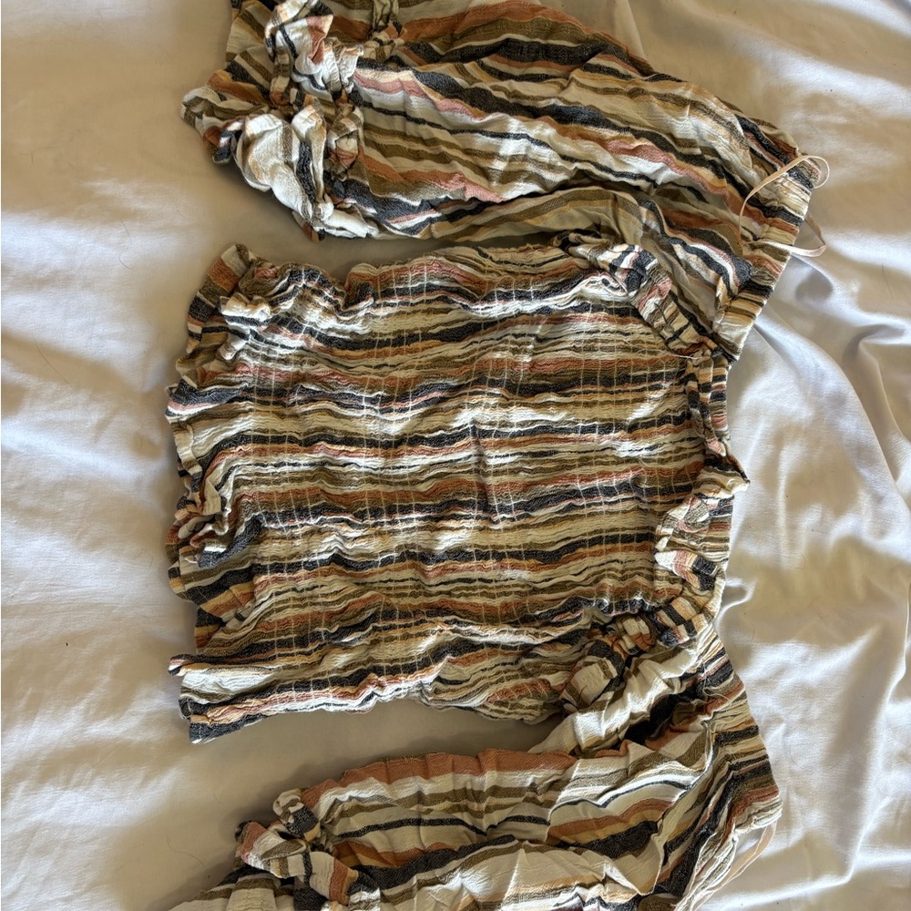 Striped Multicolor Cropped Women's Shirt